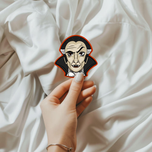 Dracula Vampire Sticker: Illustrated Halloween Vinyl Decal ST150