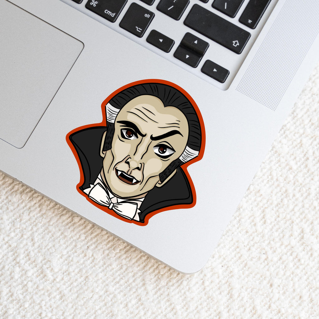 Dracula Vampire Sticker: Illustrated Halloween Vinyl Decal ST150