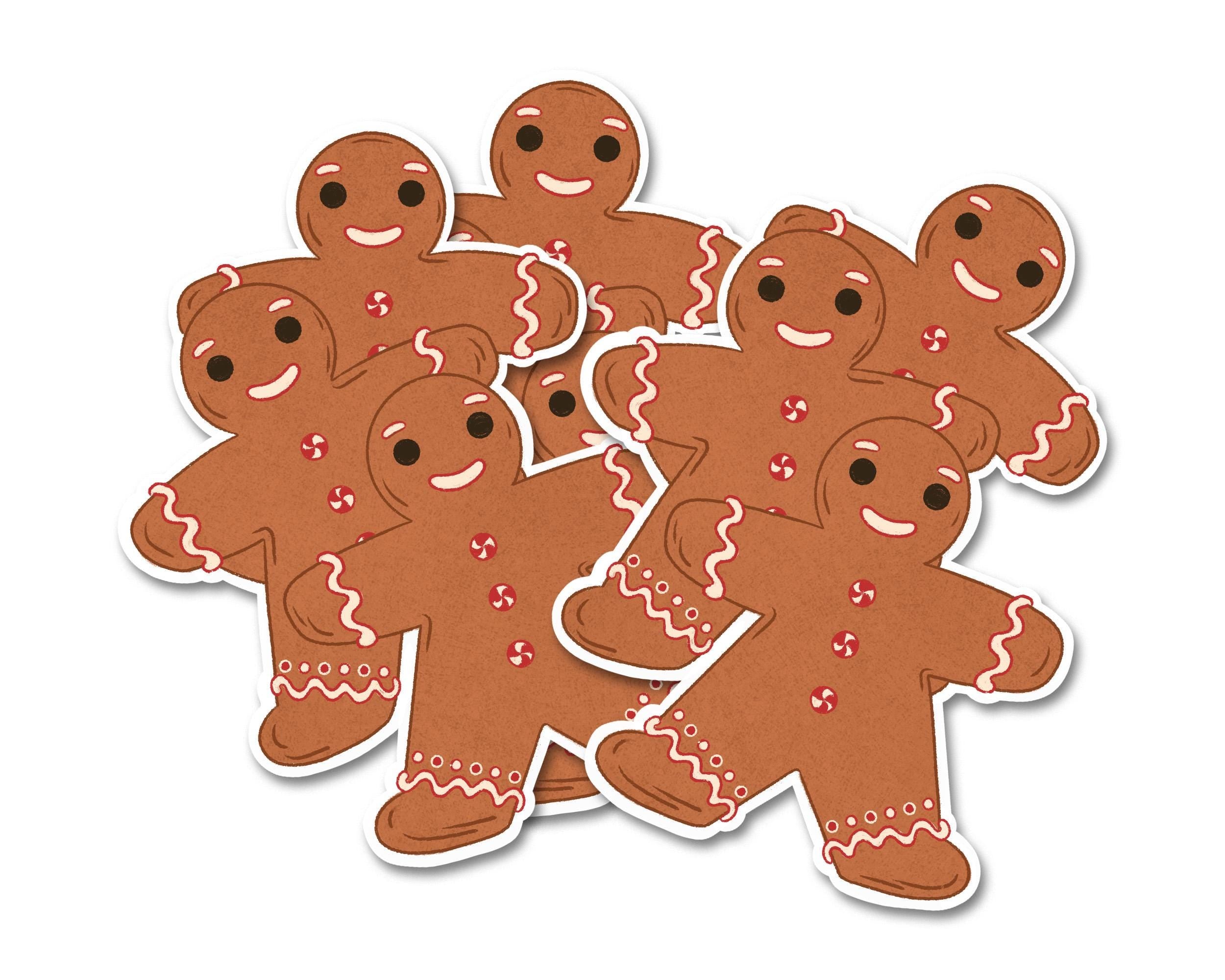 Gingerbread Cookie Sticker Cute Holiday Vinyl Decal Christmas Bakery Gumdrop Art Festive Stocking Stuffer Waterproof Sticker Decal ST024