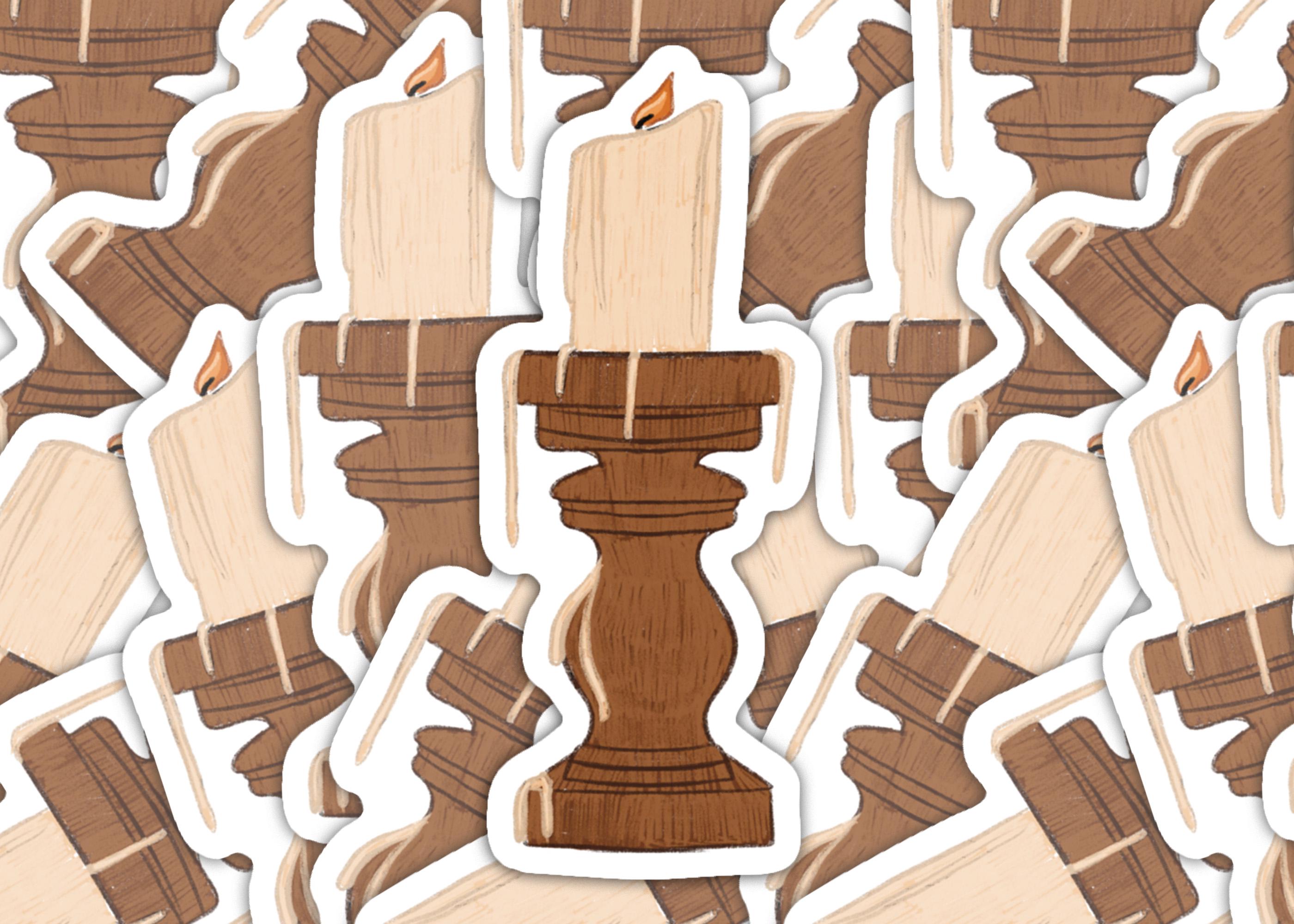 Rustic Dripping Candle Sticker Cozy Aesthetic Gothic Wax Candle Decal Cottagecore Dark Academia Waterproof Sticker for Laptop Journal ST074