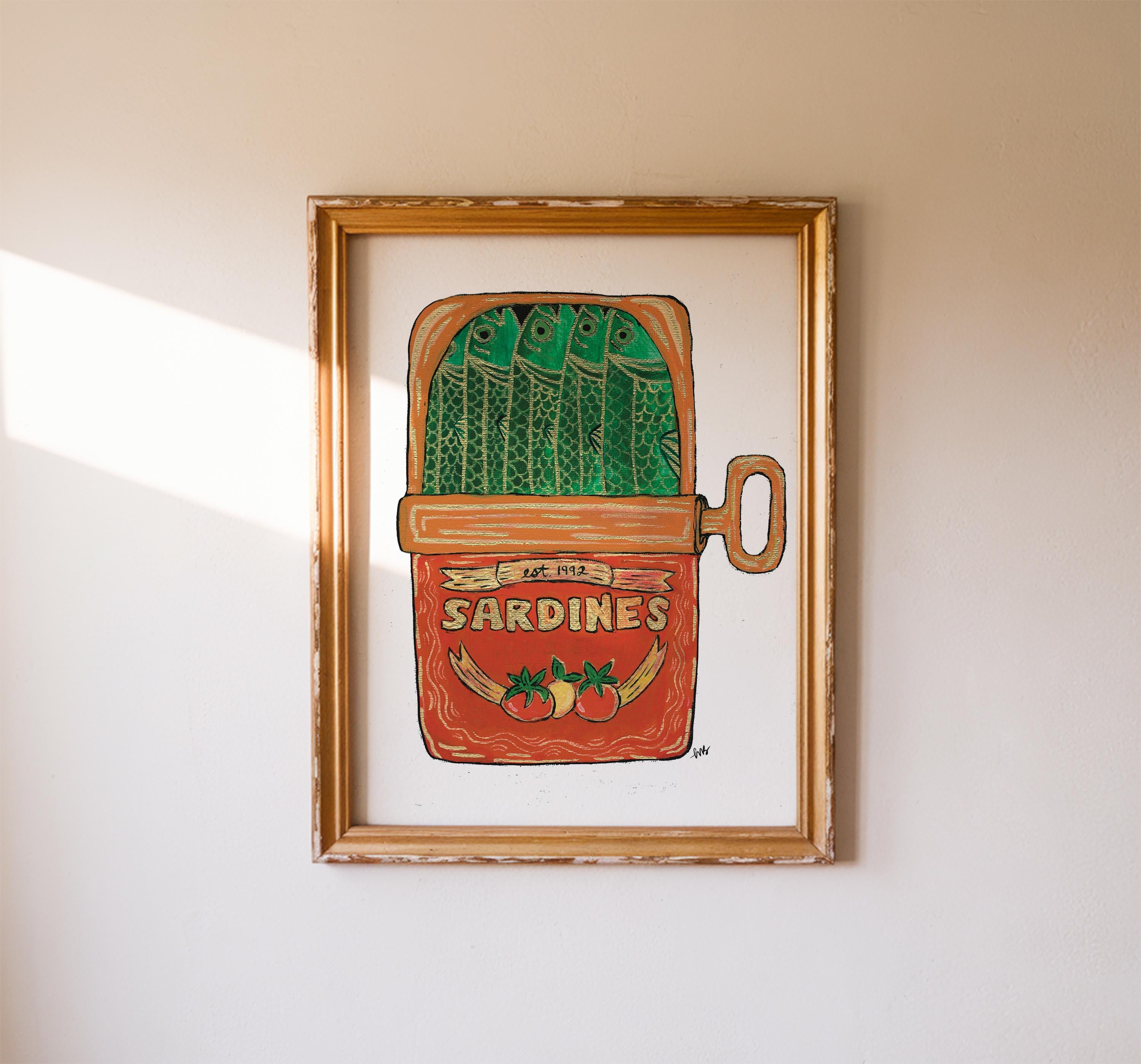 Sardines Tin Instant Download Artwork For Gallery Wall Print Kitchen Home Decor Printable Art for Electric Aesthetic Apartment Decoration