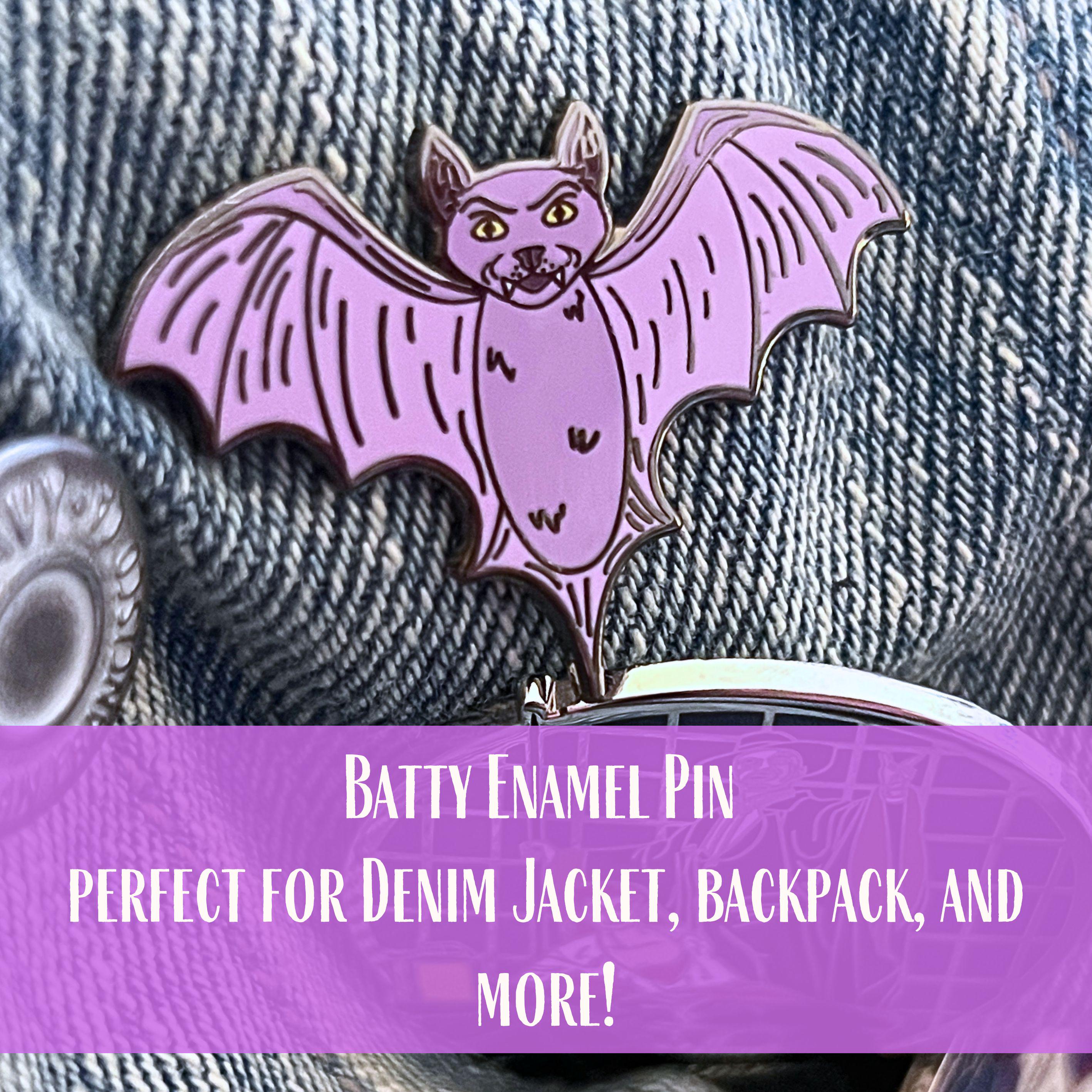 Vampire Bat Hard Enamel Pin: Spooky Goth Fashion Accessory