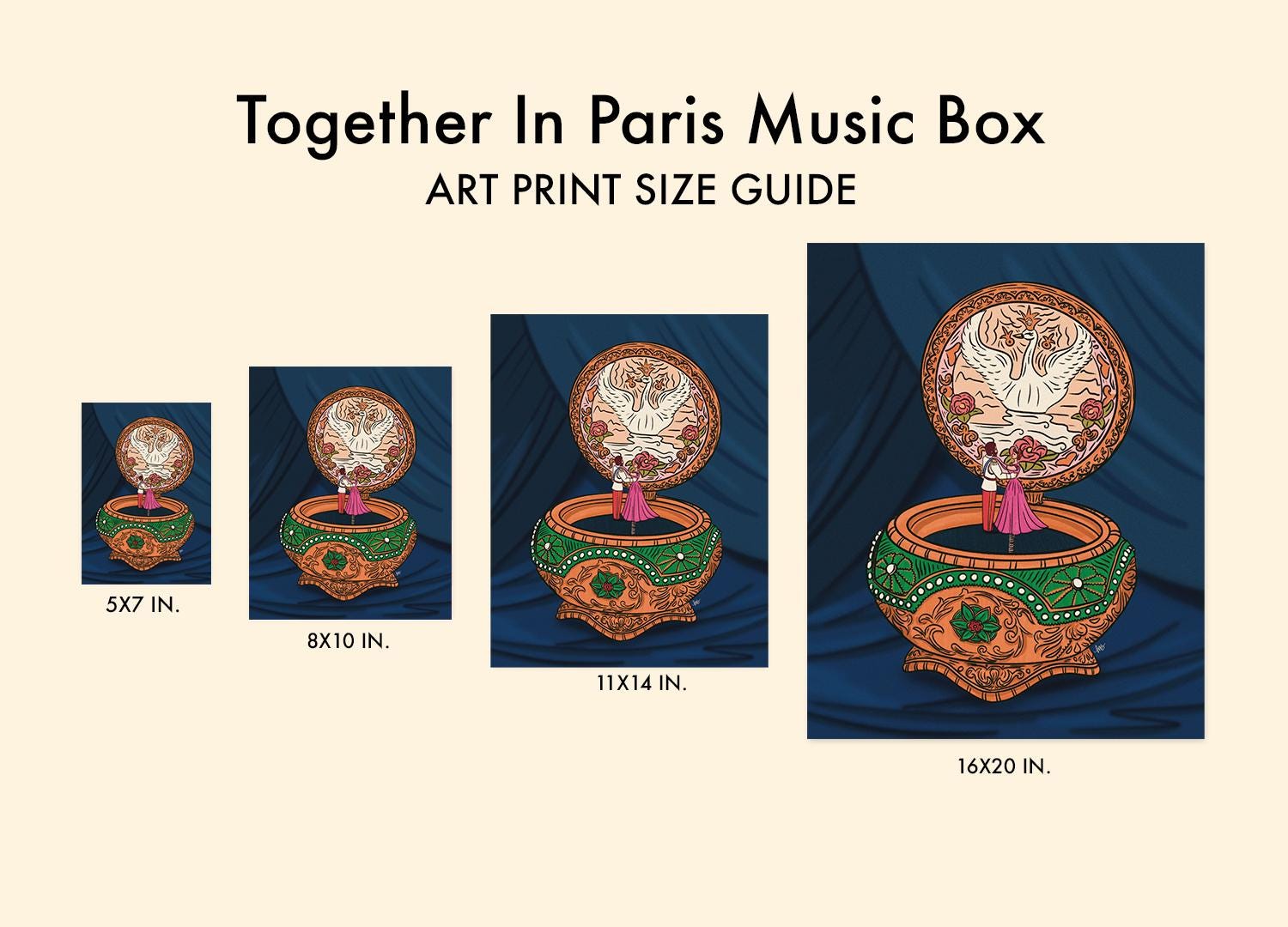 Anastasia Music Box Instant Art Print Download Inspired by Together In Paris Music Box Gift for 90s Kid Home Decor Gallery Wall Illustration