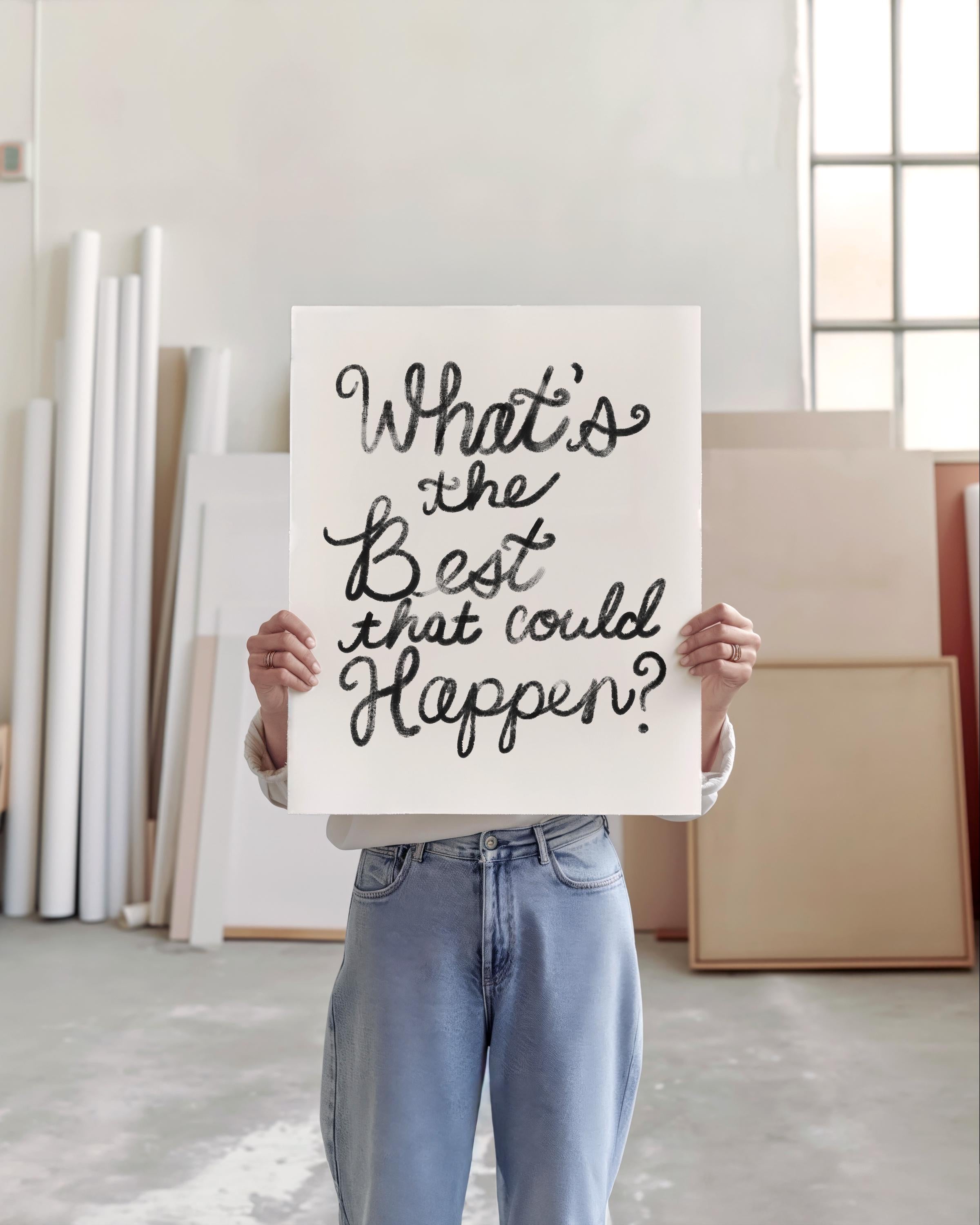 Whats the Best That Could Happen Print Motivational Wall Decor Mental Health Instant Download Printable Inspirational Positive Affirmation