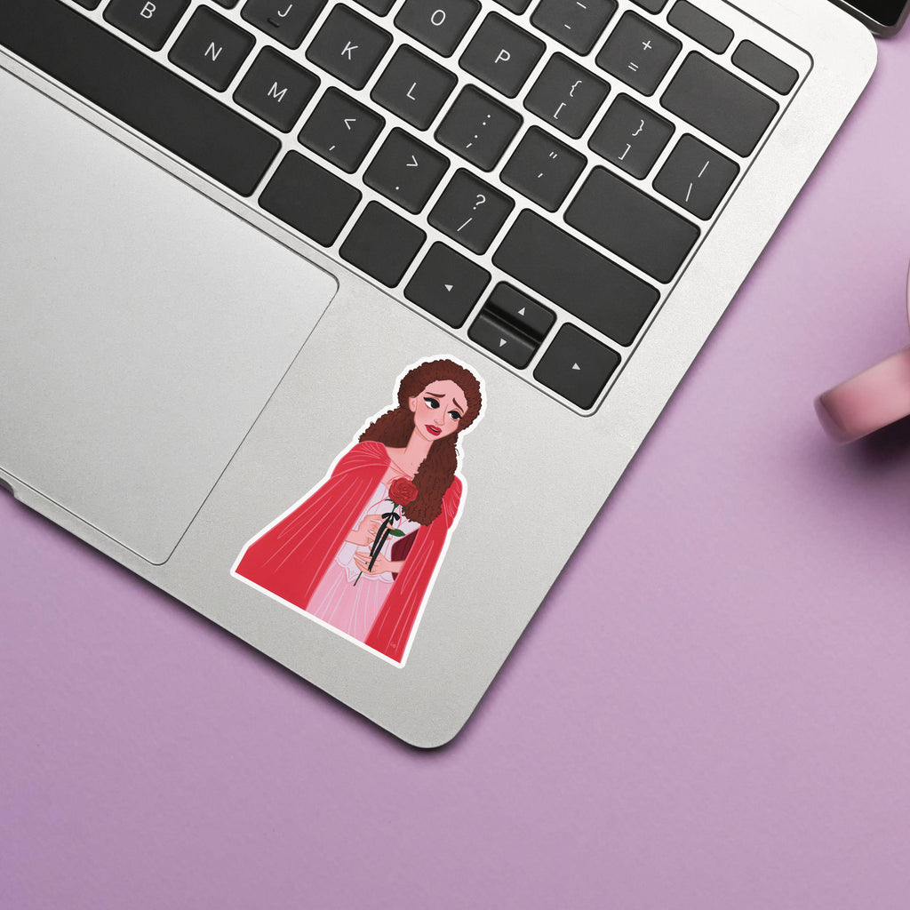 Rooftop Christine With a Rose Phantom of the Opera Daae Romance Musical Victorian Main Female Heroine Vinyl Water-proof Sticker Decal ST040