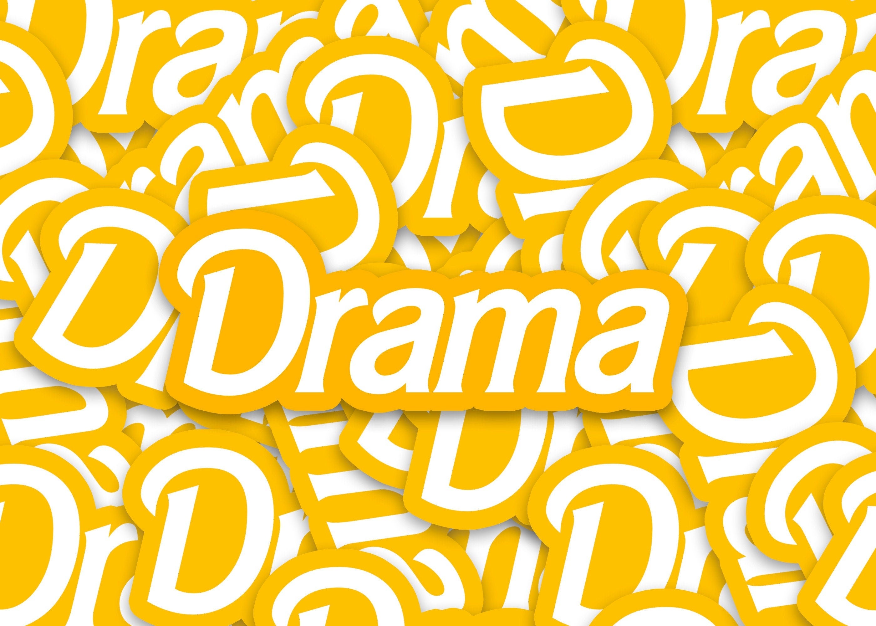 Drama Sticker Yellow Barbie Font with Funny Saying Decal for Laptop Kindle Cover Gift Idea for Friend Drama Department Opening Night ST010