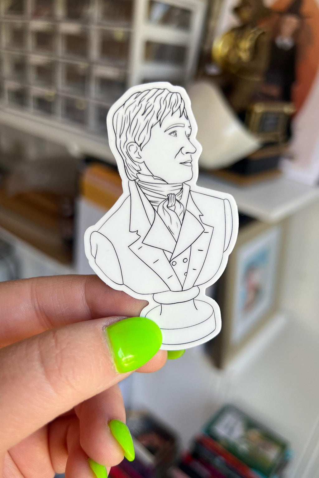 Mr. Darcy Bust Sticker Pride and Prejudice Reader Gift Idea Bookish Lover Kindle Case Sticker for Jane Austen Fan Bookish Friend Gift ST079