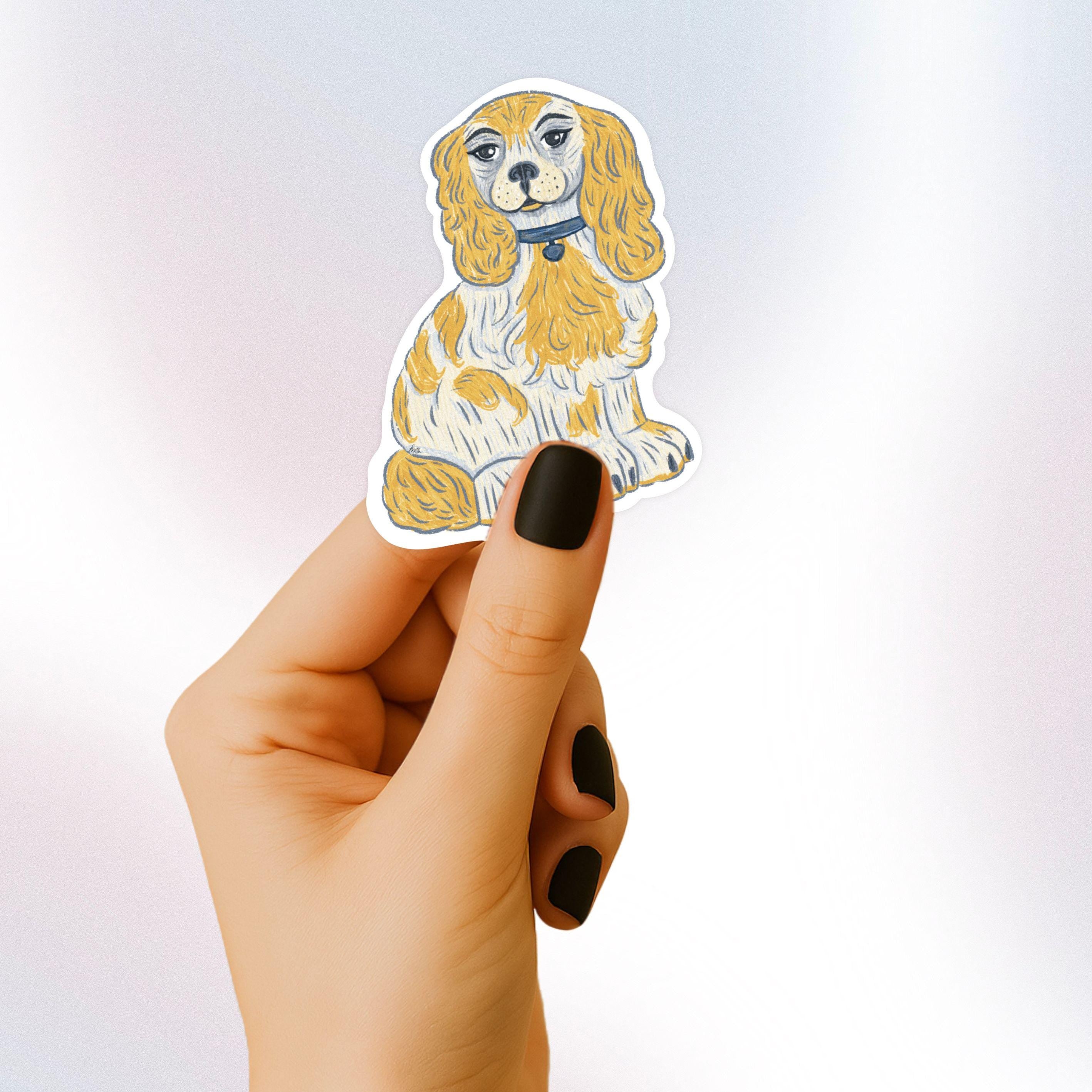 Staffordshire Dog Sticker: Nostalgic Home Decor, Illustrated Artwork Waterproof Vinyl Decal ST004