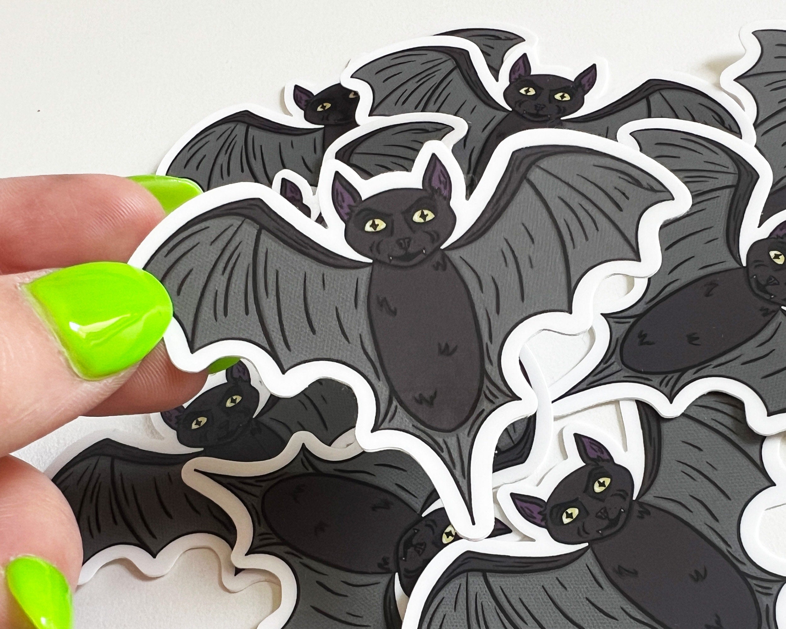 Vampire Bat Sticker Black Bat Illustration Gift for Halloween Lover Bat Artwork Decal Sticker for Water Bottle Sticker for Laptop cute ST056