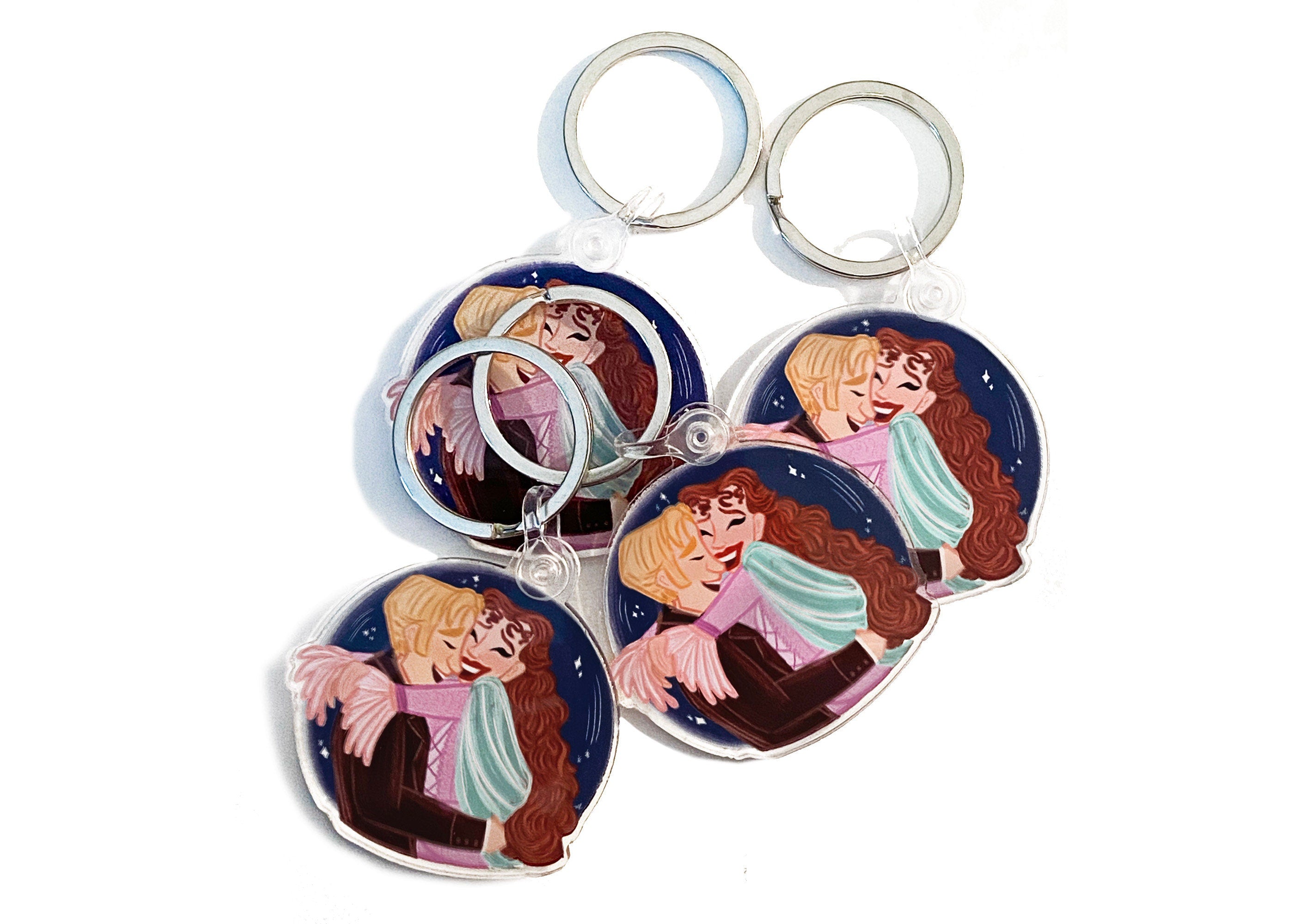 One Love One Lifetime Phantom of the Opera Romance Lovers Musical Broadway Embrace Happy Couple Acrylic Key Chain AC006
