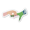 Holding Space Wicked Sticker Broadway Movie Musical Illustration Decal Theater Fans Elphaba and Glinda the Good Witch Pink Green Hands ST059