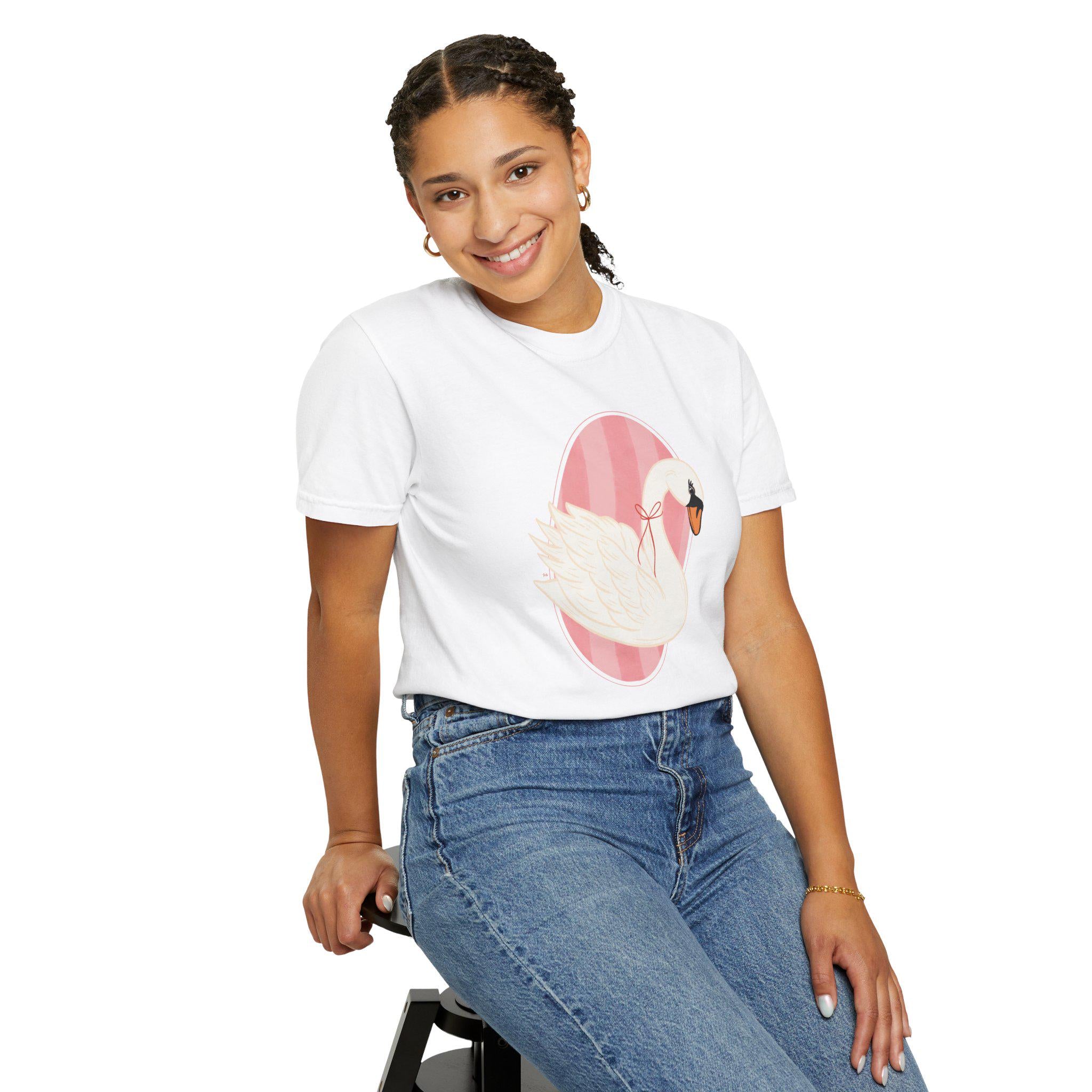 Swan Illustration T-Shirt | Feminine Graphic Tee