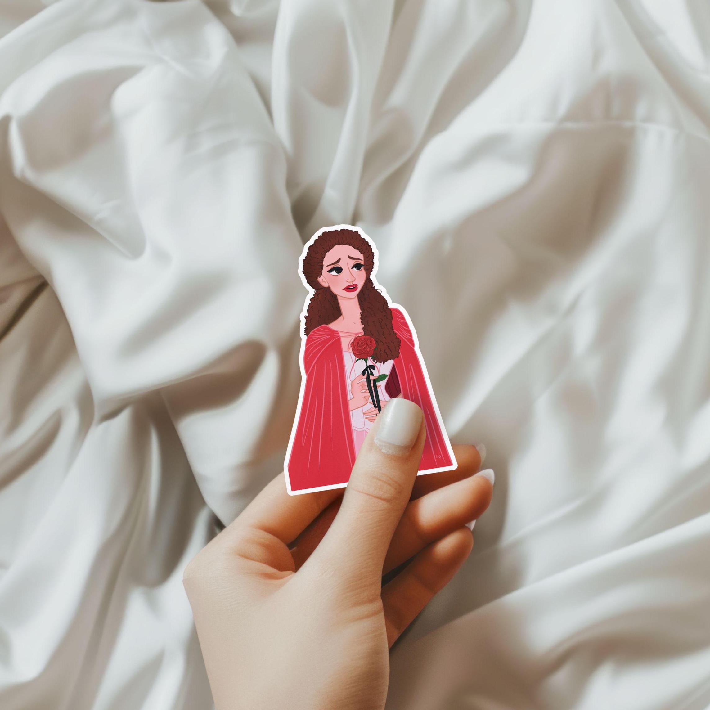 Rooftop Christine With a Rose Phantom of the Opera Daae Romance Musical Victorian Main Female Heroine Vinyl Water-proof Sticker Decal ST040