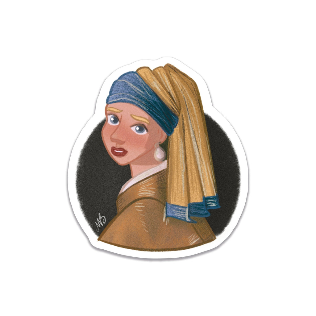 Girl with a Pearl Earring Dark Academia Light Academia Illustrated Museum Aesthetic Sticker Decal ST015