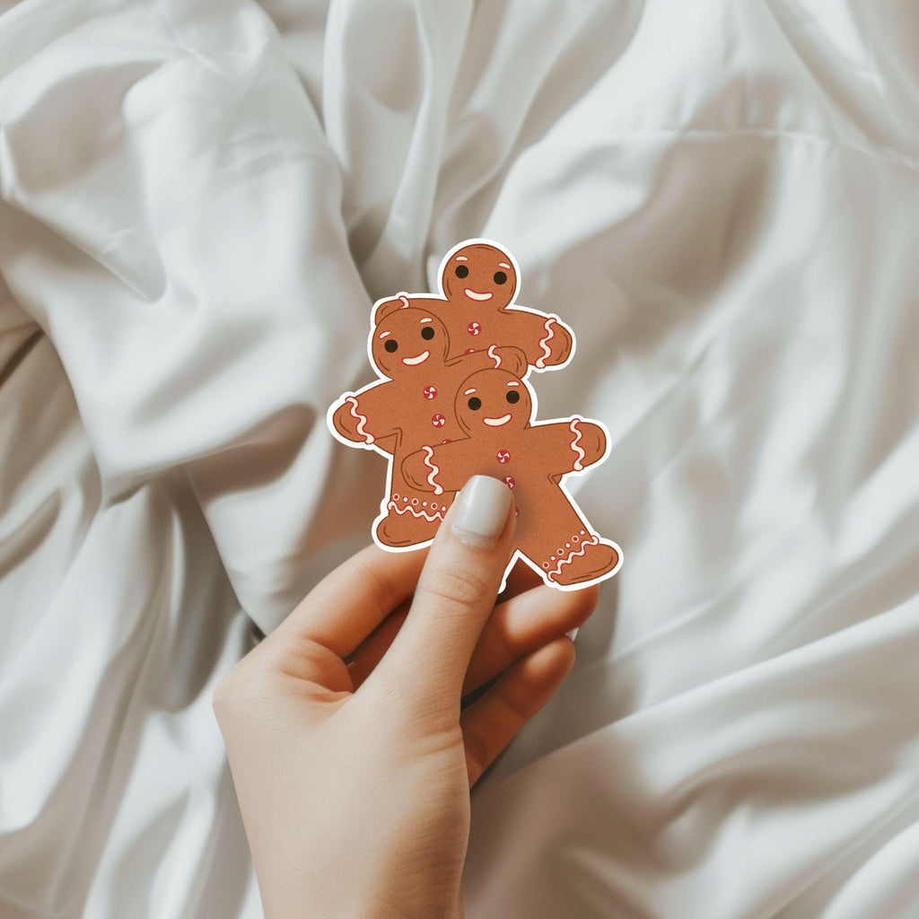 Gingerbread Cookie Sticker Cute Holiday Vinyl Decal Christmas Bakery Gumdrop Art Festive Stocking Stuffer Waterproof Sticker Decal ST024
