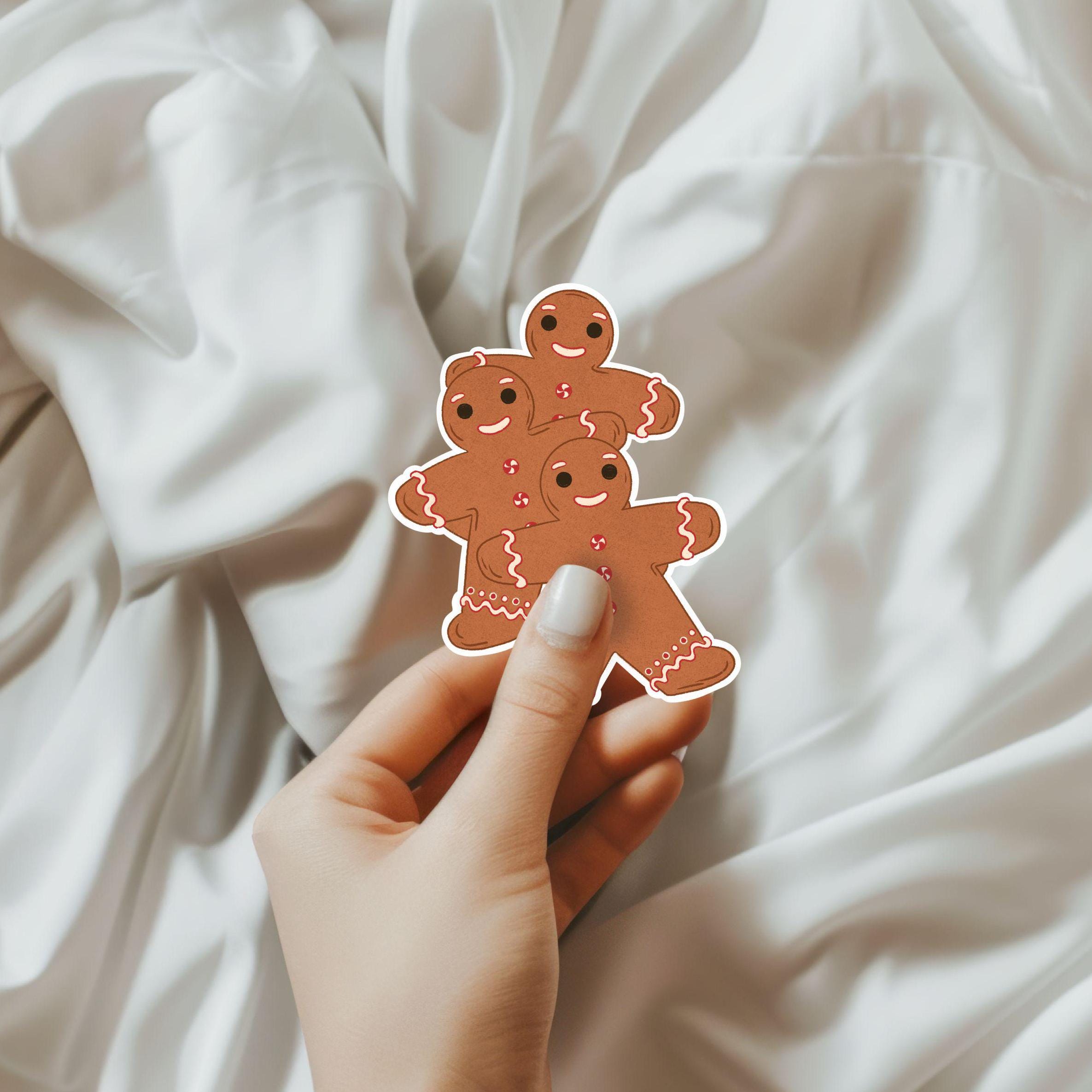 Gingerbread Cookie Sticker Cute Holiday Vinyl Decal Christmas Bakery Gumdrop Art Festive Stocking Stuffer Waterproof Sticker Decal ST024