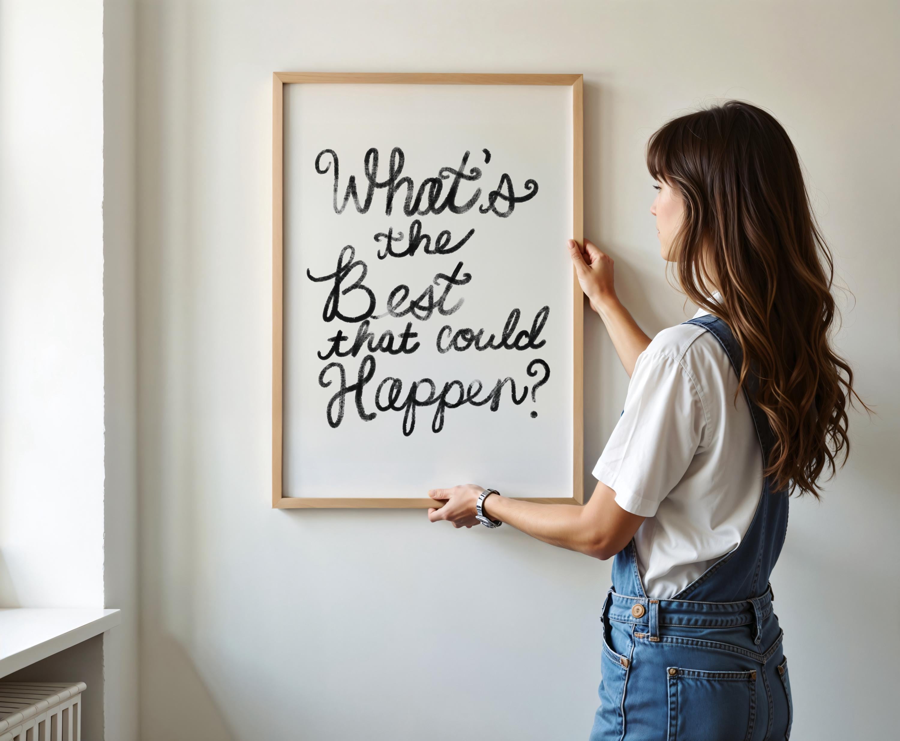 Whats the Best That Could Happen Print Motivational Wall Decor Mental Health Instant Download Printable Inspirational Positive Affirmation