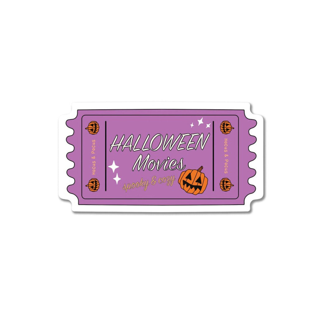 Halloween Movies are Spooky and Cozy Ticket Hocus Pocus Ticket Vinyl Waterproof Sticker Decal Cute ST080