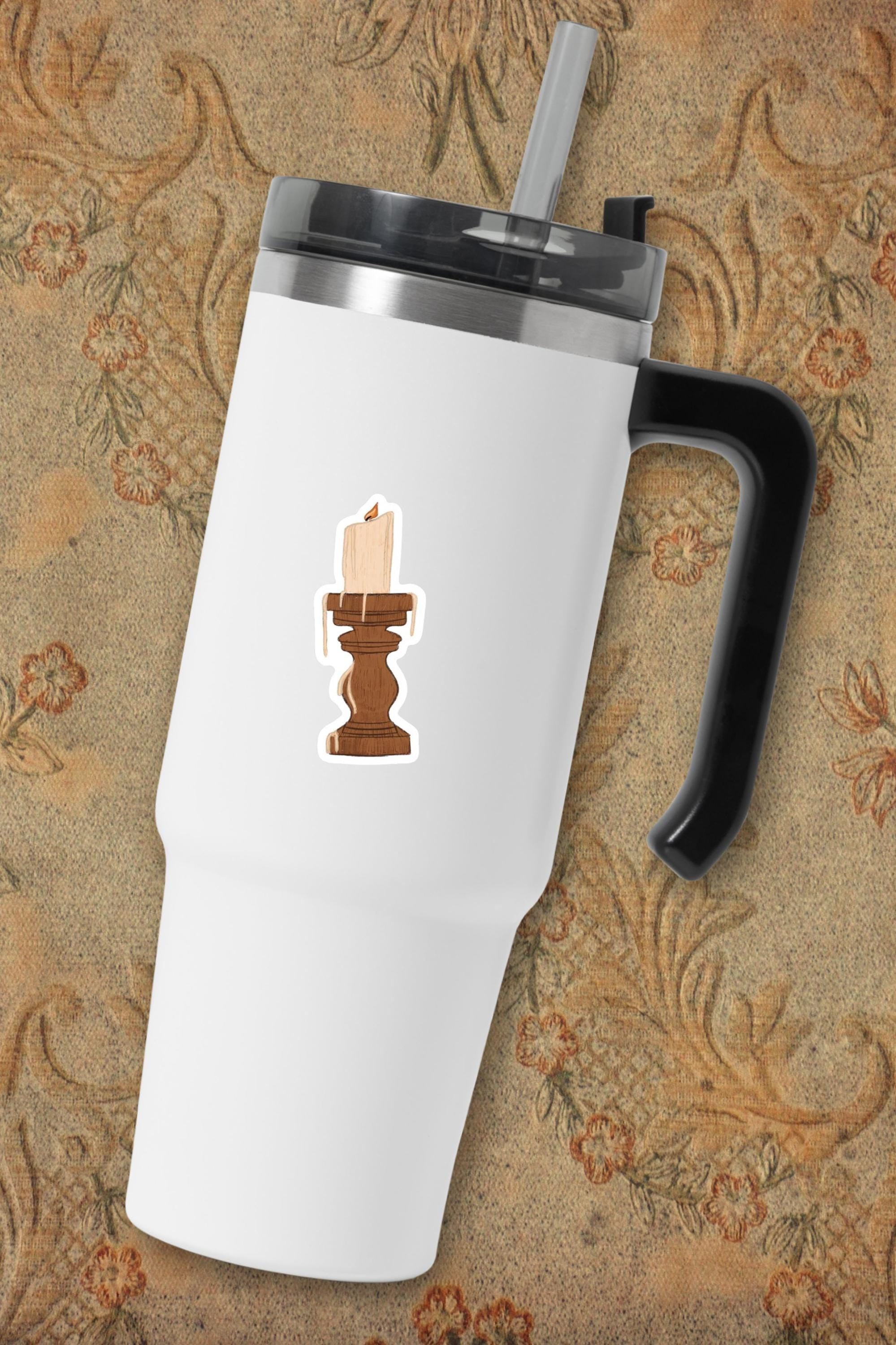 Rustic Dripping Candle Sticker Cozy Aesthetic Gothic Wax Candle Decal Cottagecore Dark Academia Waterproof Sticker for Laptop Journal ST074