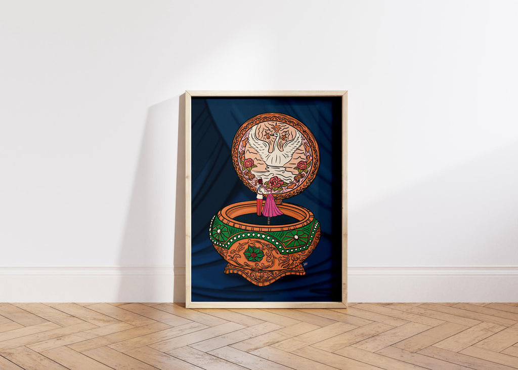 Anastasia Music Box Instant Art Print Download Inspired by Together In Paris Music Box Gift for 90s Kid Home Decor Gallery Wall Illustration