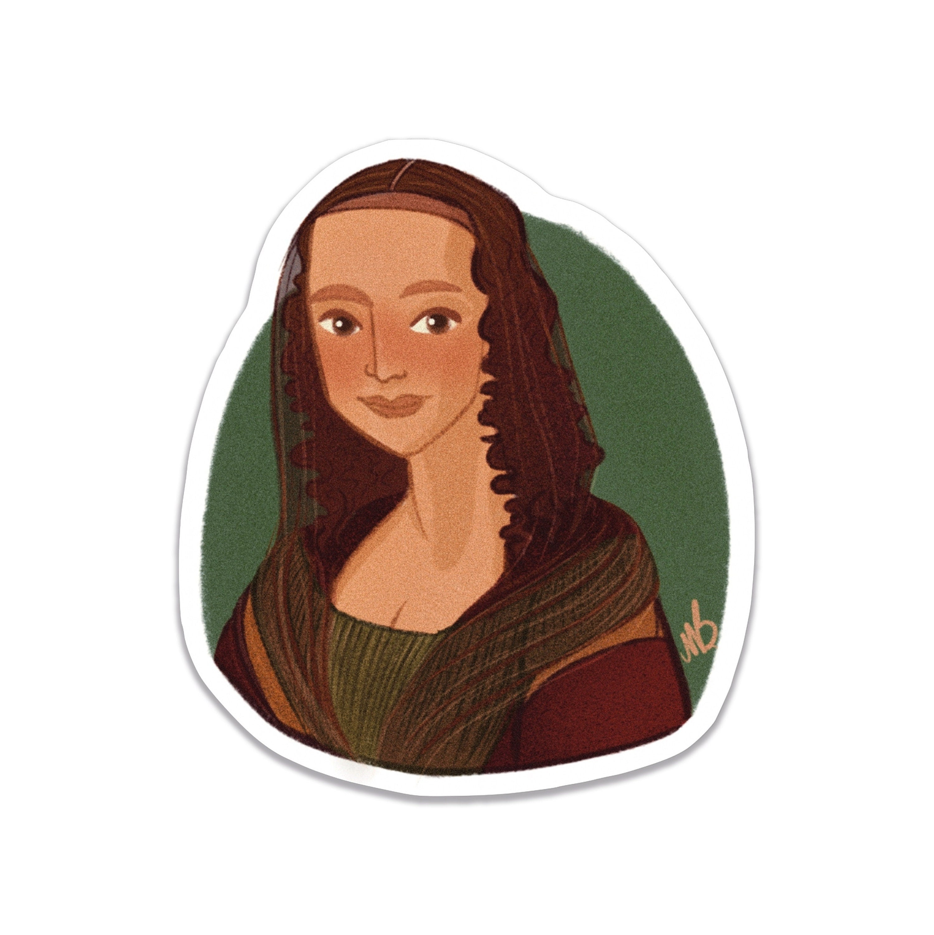 Mona Lisa Dark Academia Light Academia Leonardo Da Vinci Illustrated Museum Aesthetic Sticker Decal ST014
