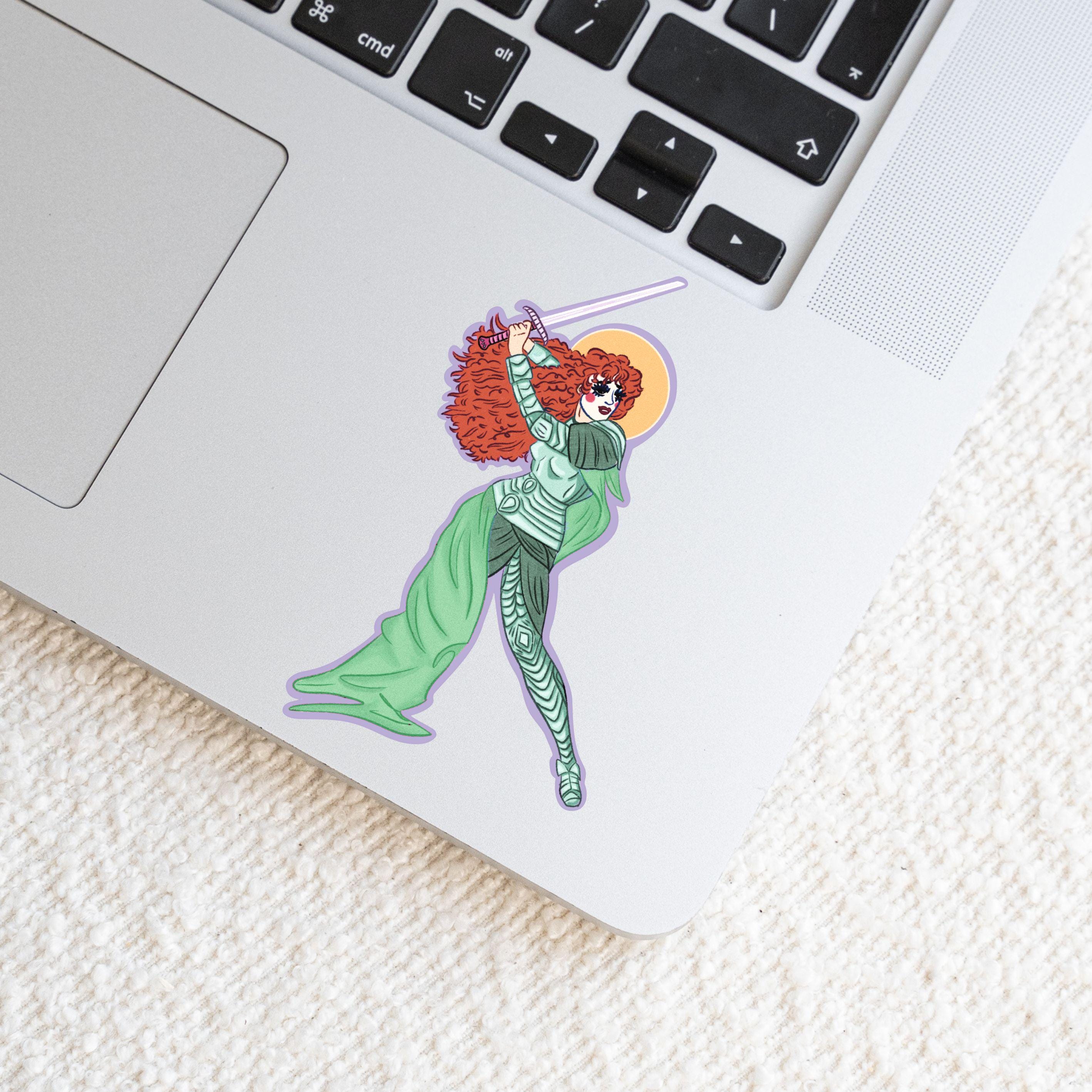 Roan of Arc Feminist Warrior Vinyl Sticker - Illustrated Medieval Knight Art in Waterproof Matte Vinyl ST116