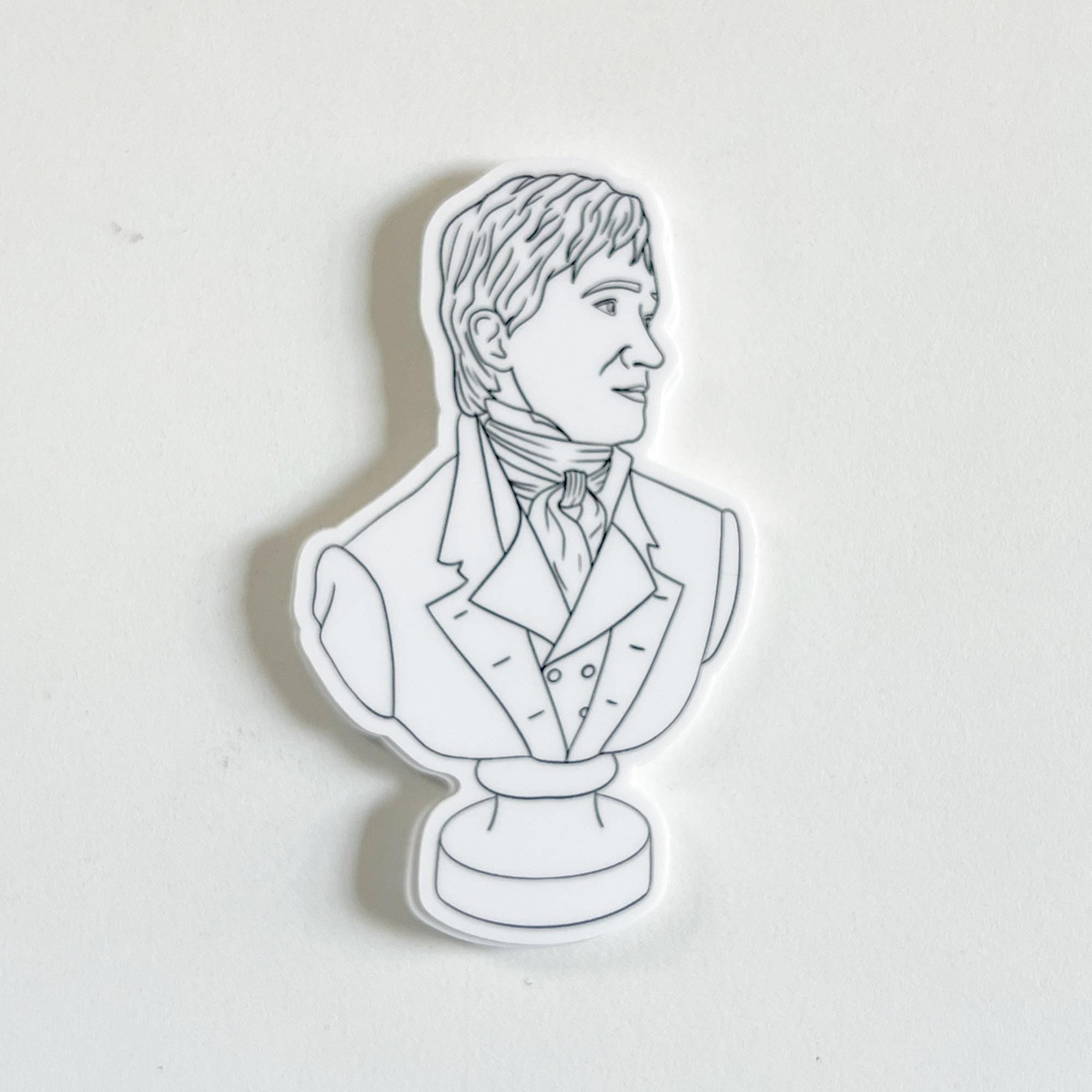 Mr. Darcy Bust Sticker Pride and Prejudice Reader Gift Idea Bookish Lover Kindle Case Sticker for Jane Austen Fan Bookish Friend Gift ST079