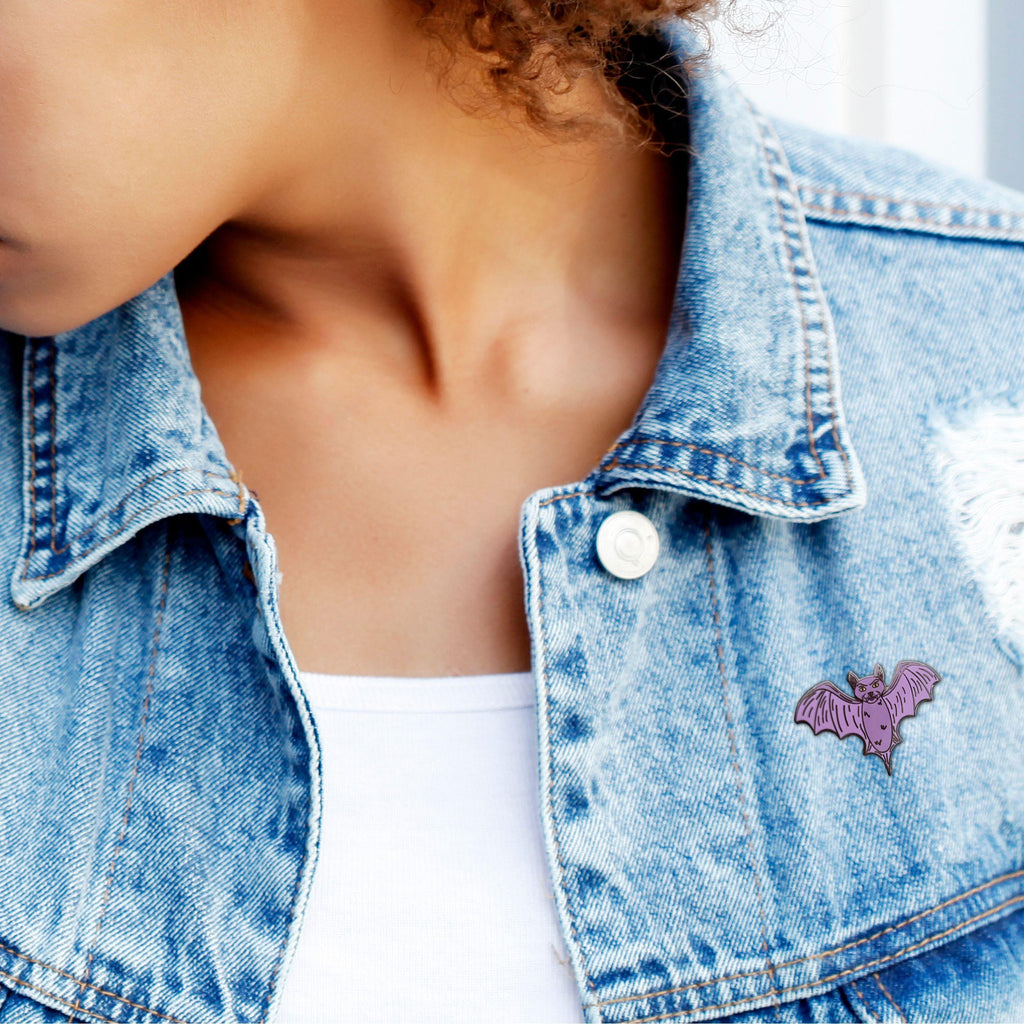 Purple Bat Enamel Pin for Denim Jacket Cute and Spooky Vampire Bat for Backpack Pin Collection Gift Idea for Halloween Lover Cute Spook Girl