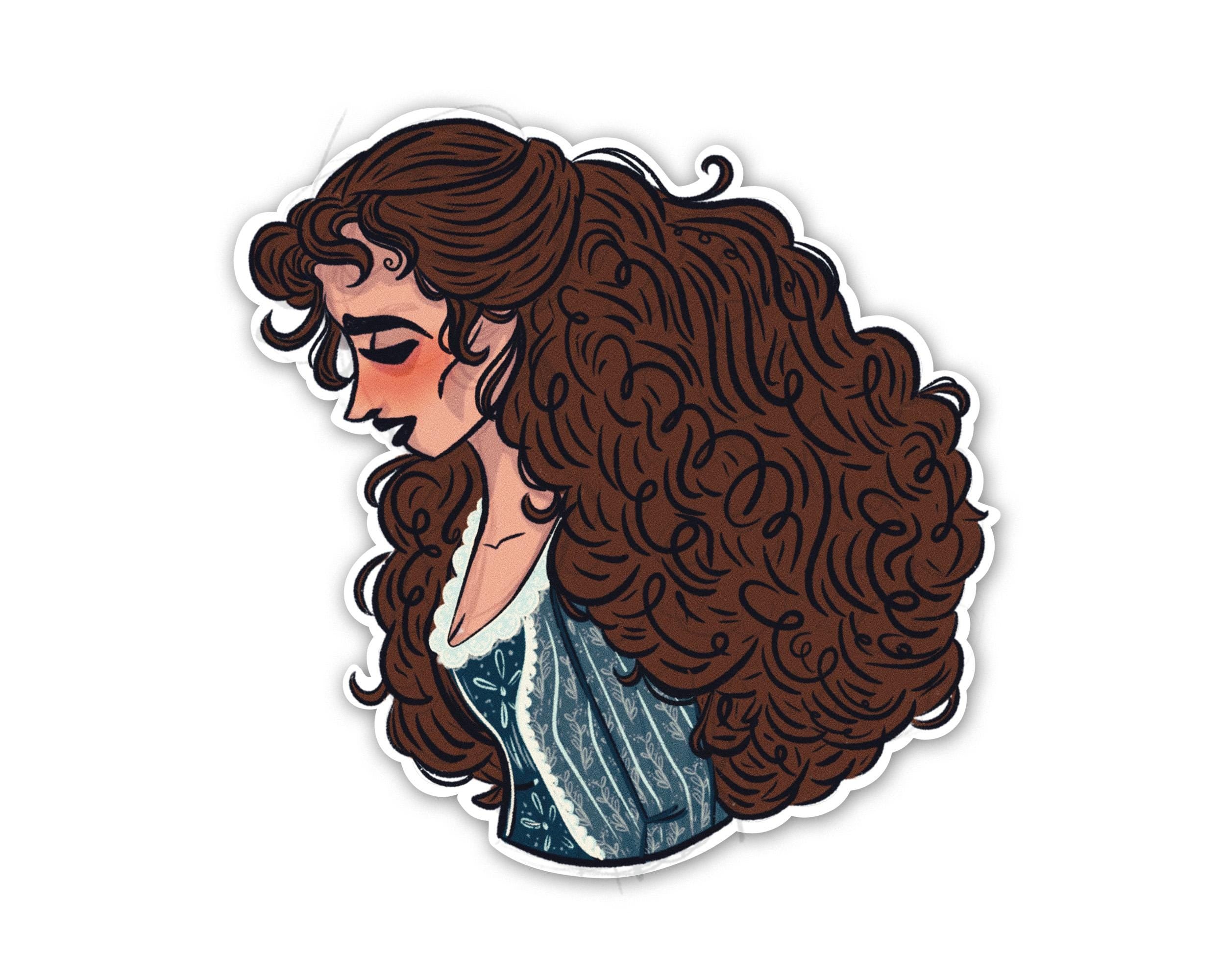 Christine Daae Profile Sticker Dark Academia Illustration Romantic Broadway Musical Phantom of the Opera Waterproof Sticker Decal ST092
