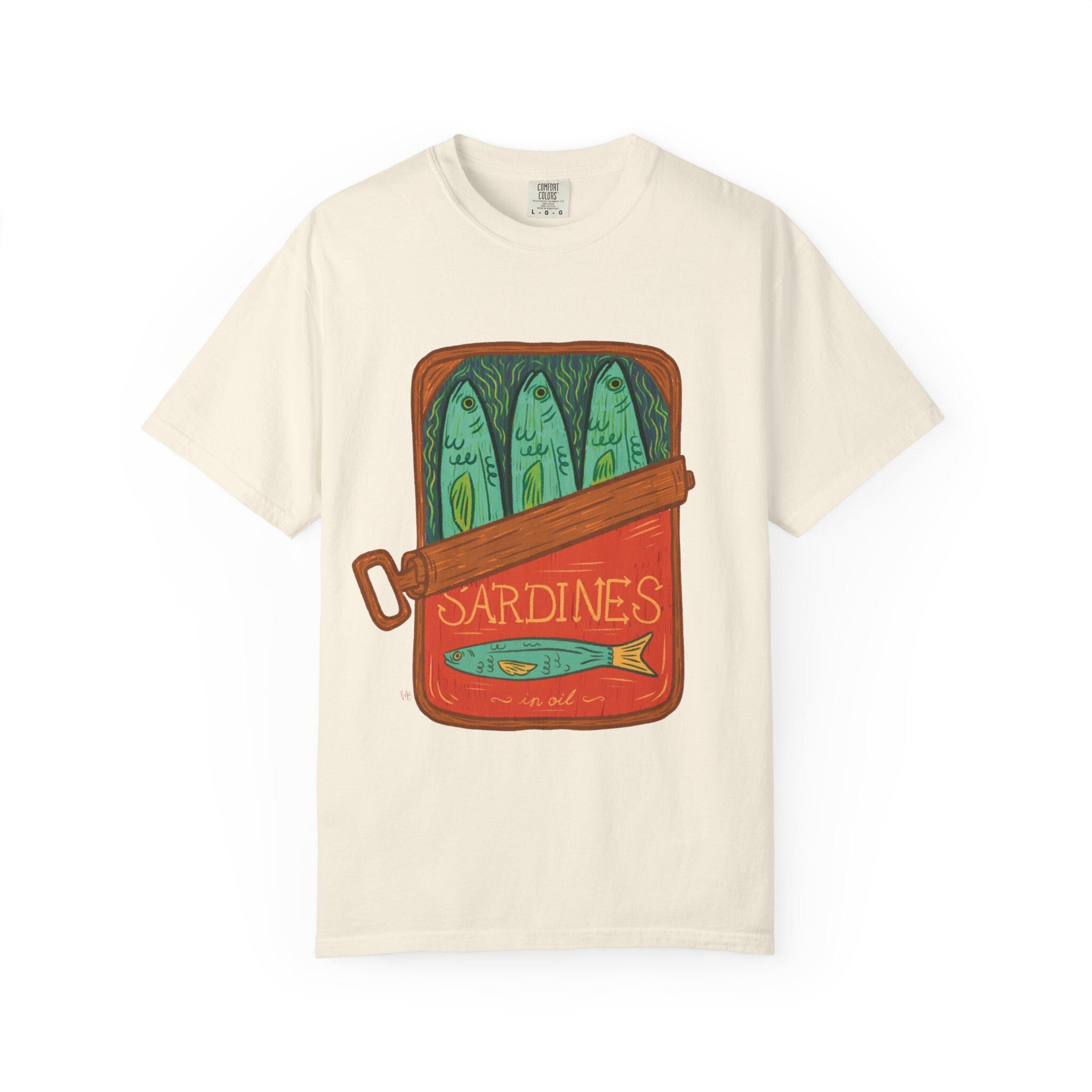 Sardines in a Tin T Shirt | Original Illustration | Fish Artwork