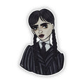 Gothic Girl With Pigtails Moody Kooky and Altogether Spooky Portrait Gift Idea for Wednesday Fans Illustration Decal for Laptop Kindle ST135