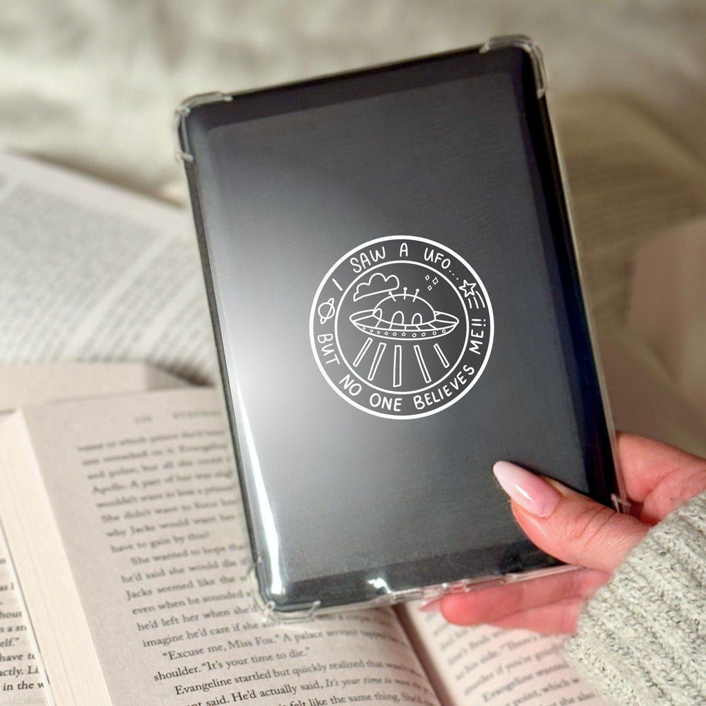 I Saw a UFO Sticker Matte Waterproof Retro Alien Decal for Laptops Journals Water Bottles extraterrestrial Paranormal Spooky Fan Gift ST030