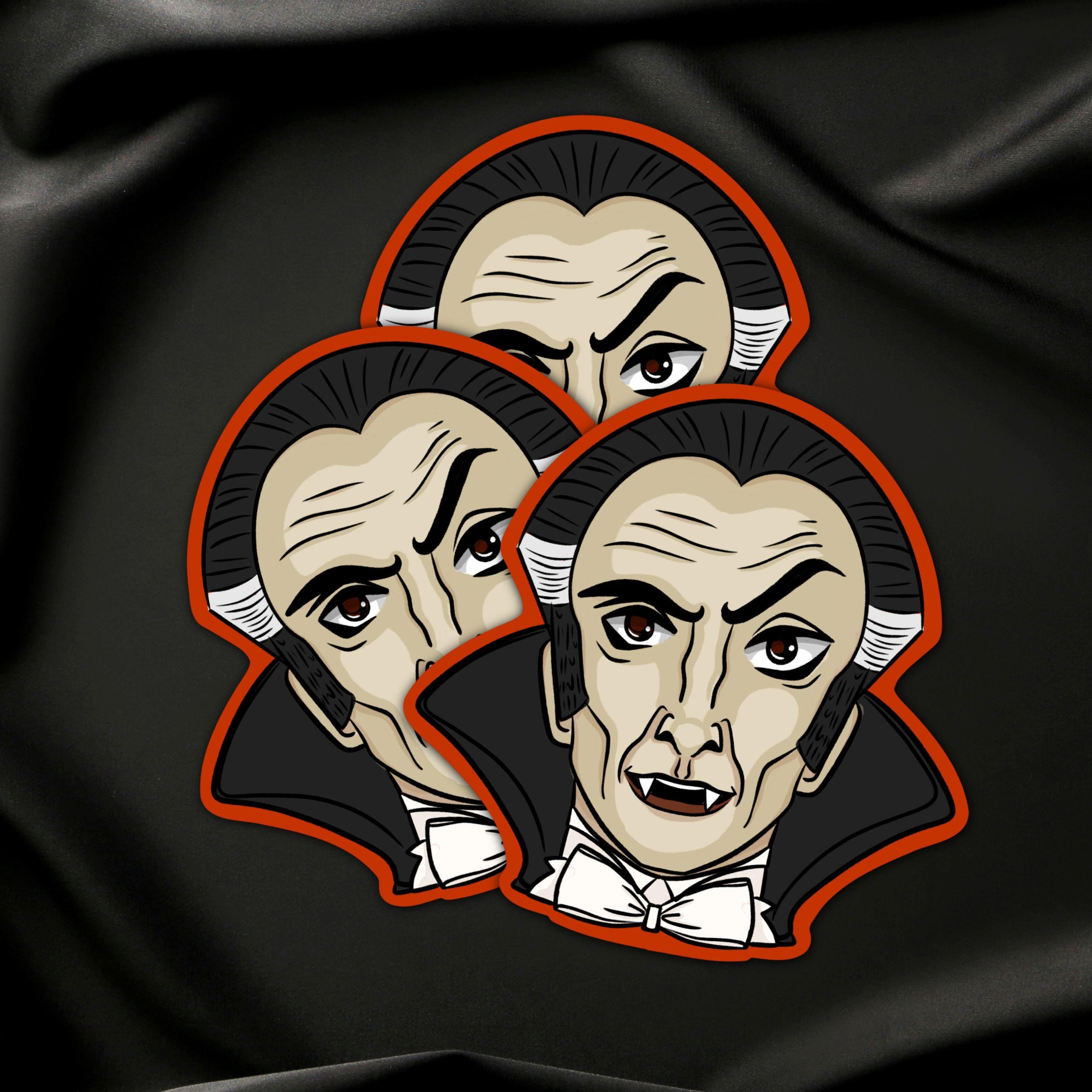 Dracula Vampire Sticker: Illustrated Halloween Vinyl Decal ST150
