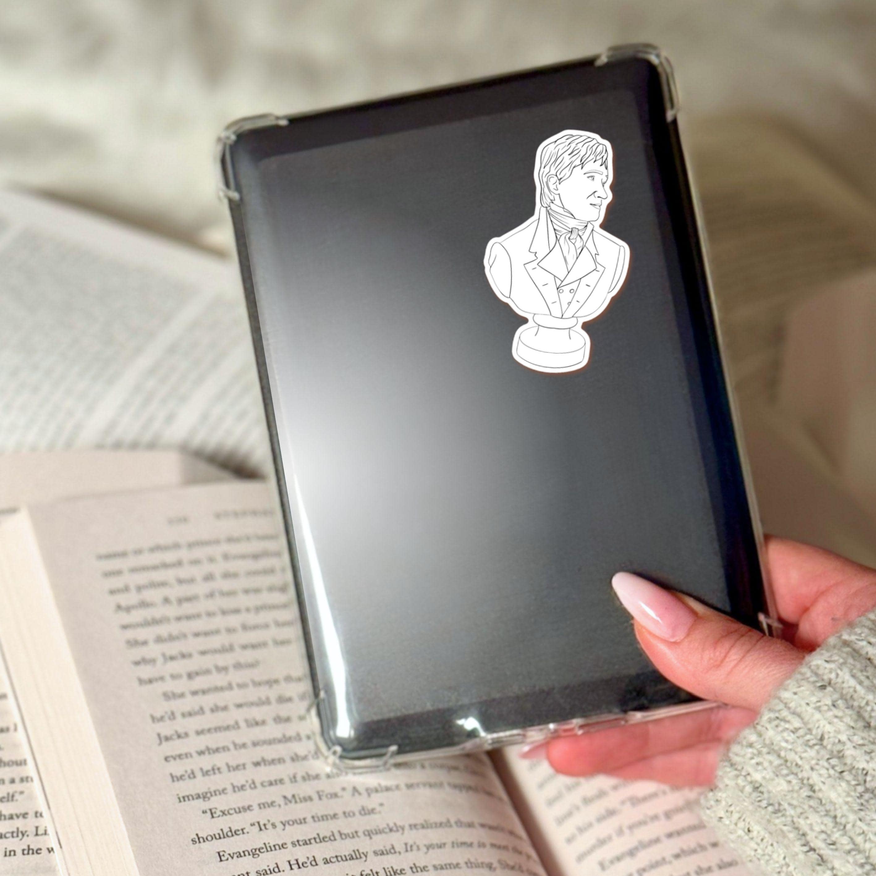 Mr. Darcy Bust Sticker Pride and Prejudice Reader Gift Idea Bookish Lover Kindle Case Sticker for Jane Austen Fan Bookish Friend Gift ST079