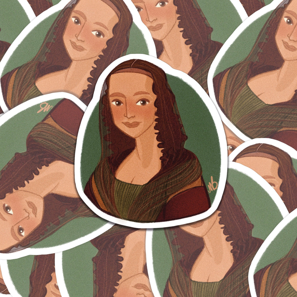 Mona Lisa Dark Academia Light Academia Leonardo Da Vinci Illustrated Museum Aesthetic Sticker Decal ST014