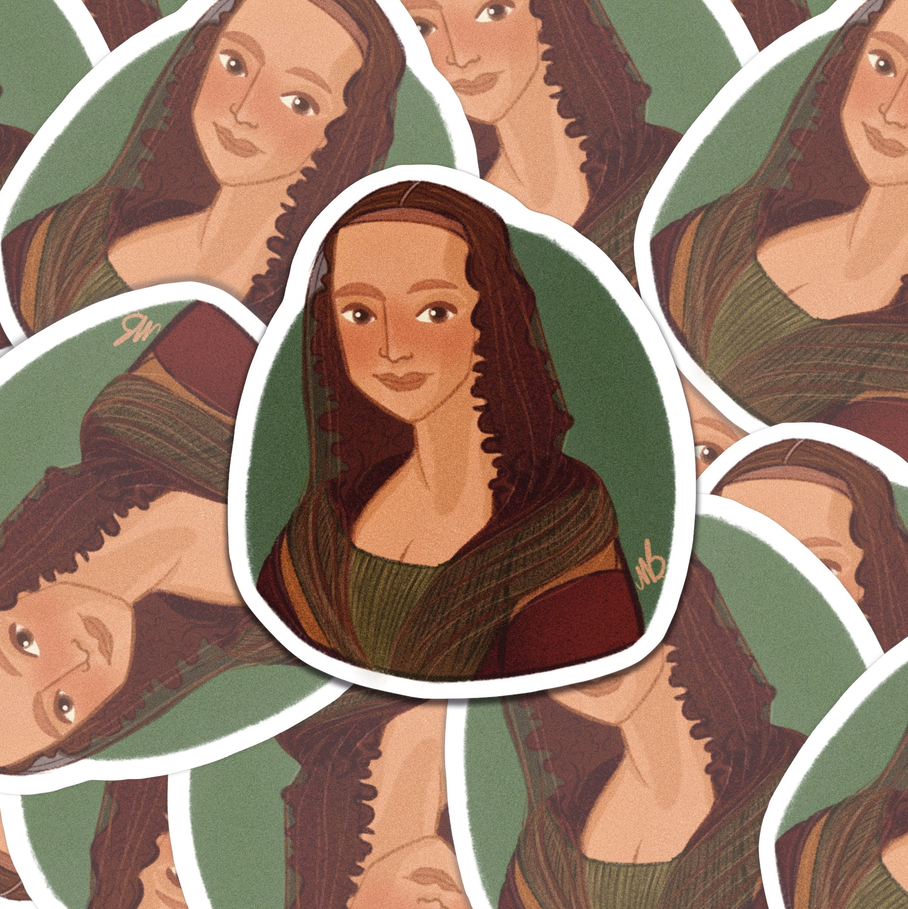 Mona Lisa Dark Academia Light Academia Leonardo Da Vinci Illustrated Museum Aesthetic Sticker Decal ST014