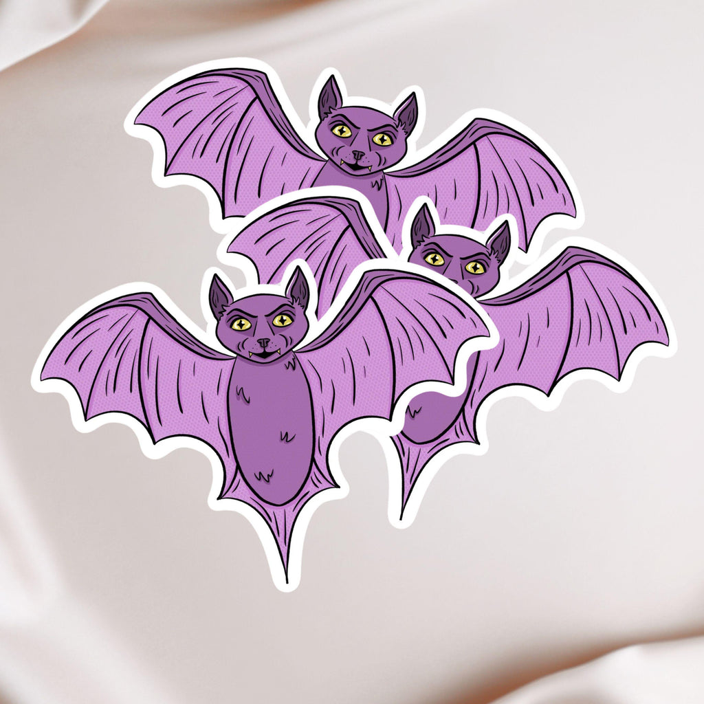 Purple Bat Sticker Cute Spooky Vampire Bat Vinyl Decal for Halloween Decor Water Bottles Laptops and Journals Witchy Goth Aesthetic ST057